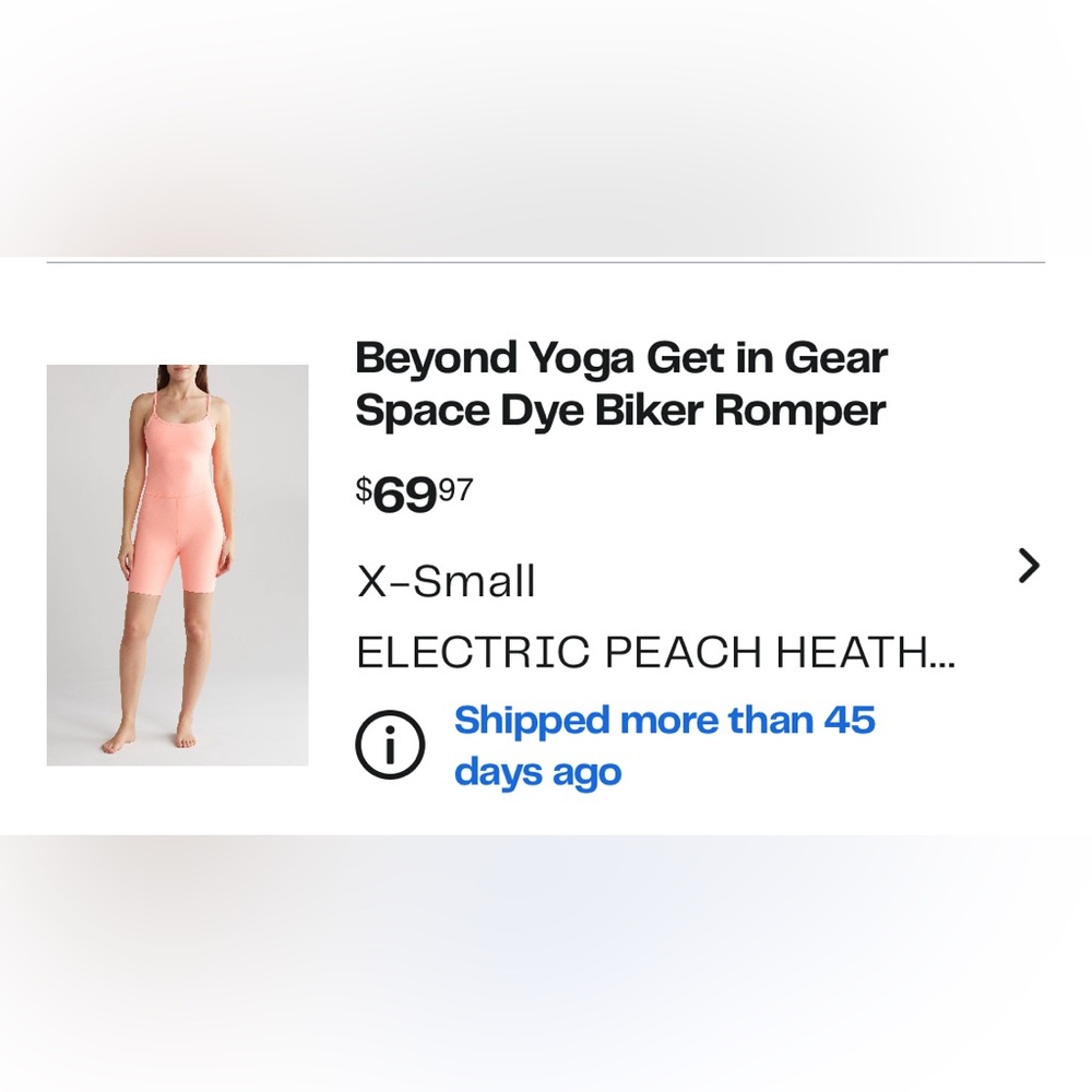 Beyond Yoga Electric Peach Space Dye Romper